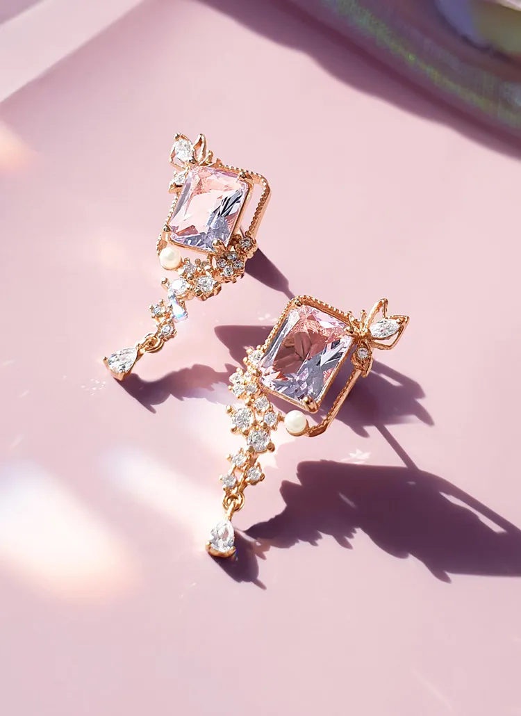 2TYPEスクエアストーンピアス | wingbling | 詳細画像1