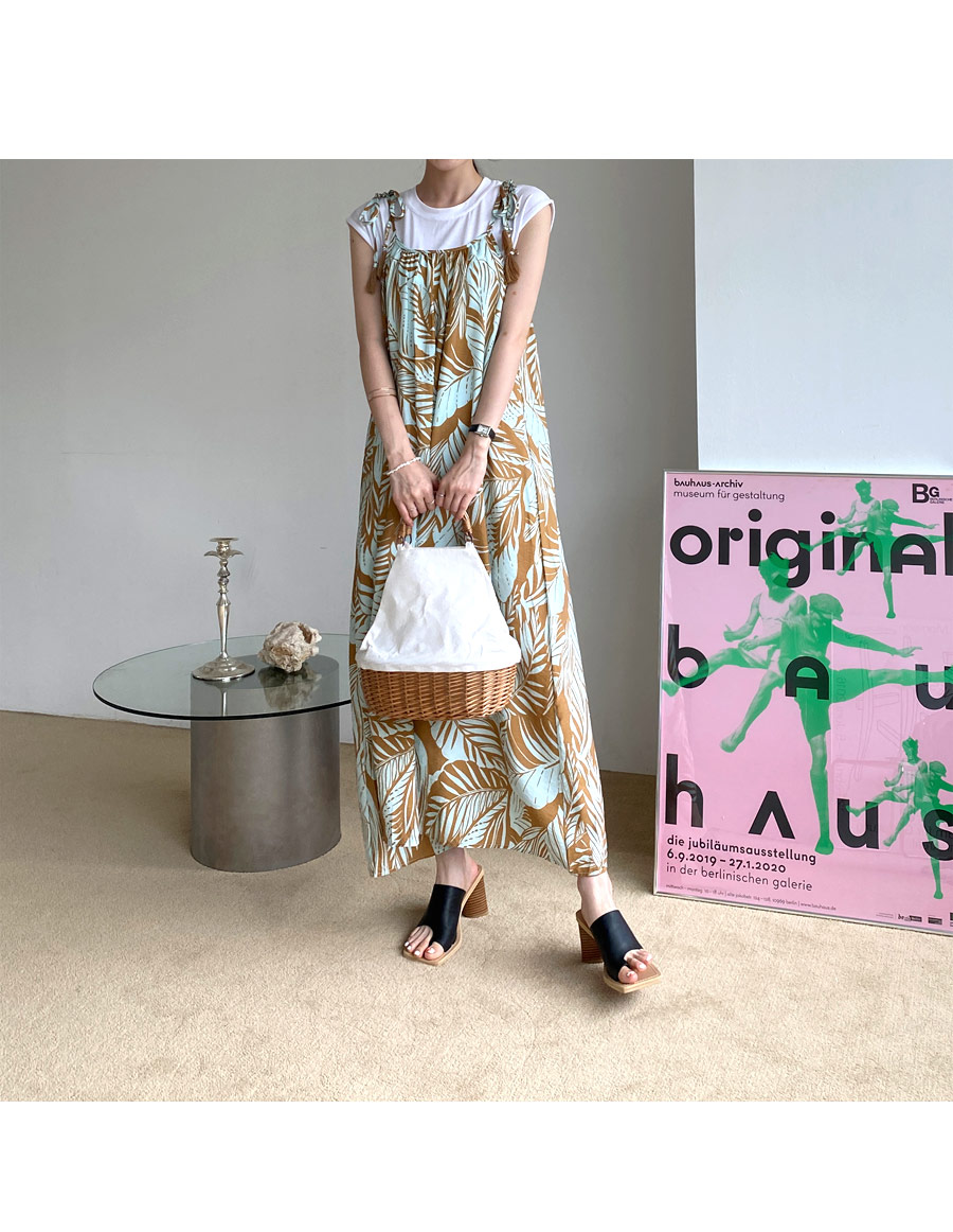 ストラップ付リーフパターンワンピース・全3色 | DHOLIC PLUS | 詳細画像2