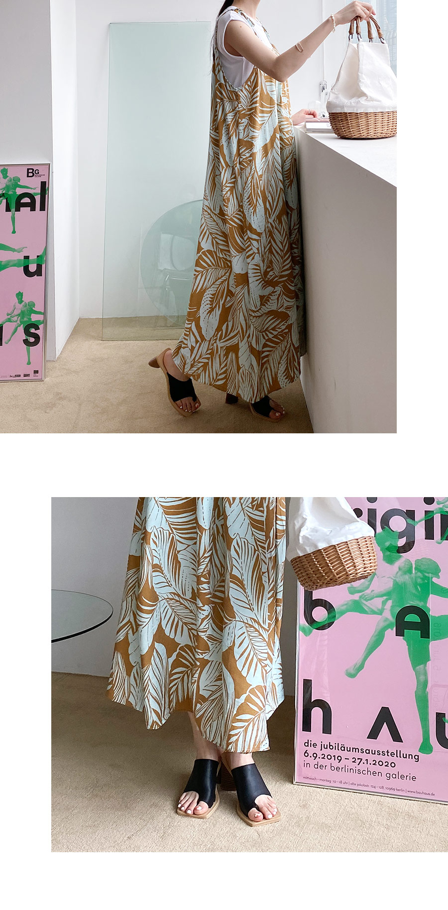 ストラップ付リーフパターンワンピース・全3色 | DHOLIC PLUS | 詳細画像7