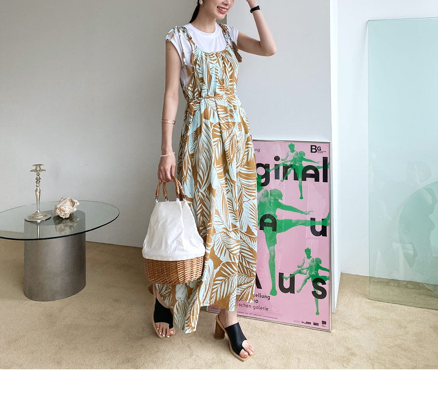 ストラップ付リーフパターンワンピース・全3色 | DHOLIC PLUS | 詳細画像10