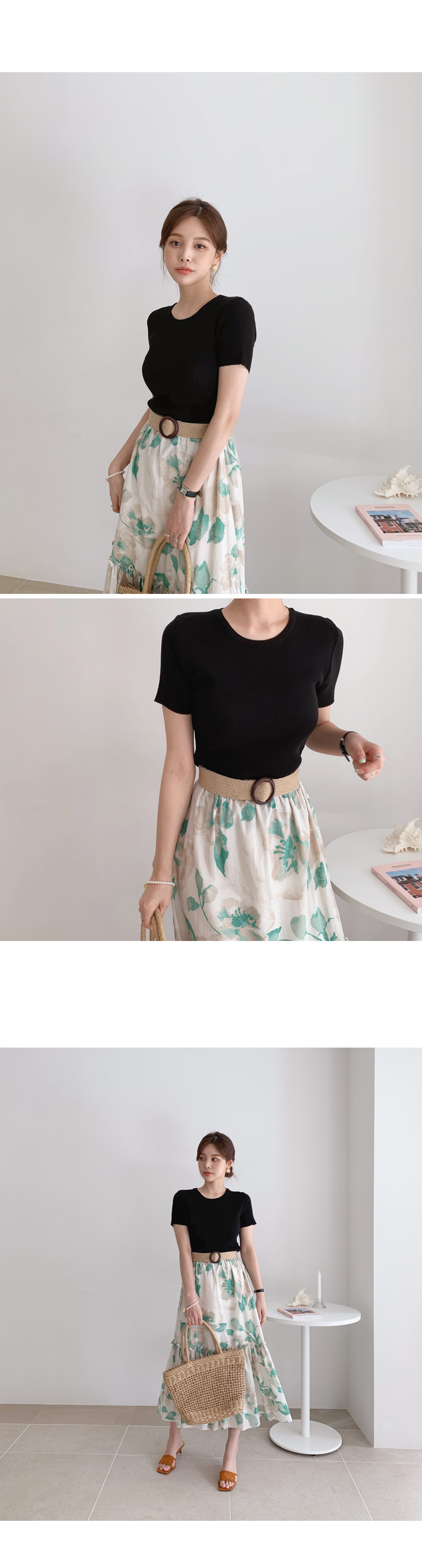 フリルフローラルスカート・全2色 | DHOLIC PLUS | 詳細画像3