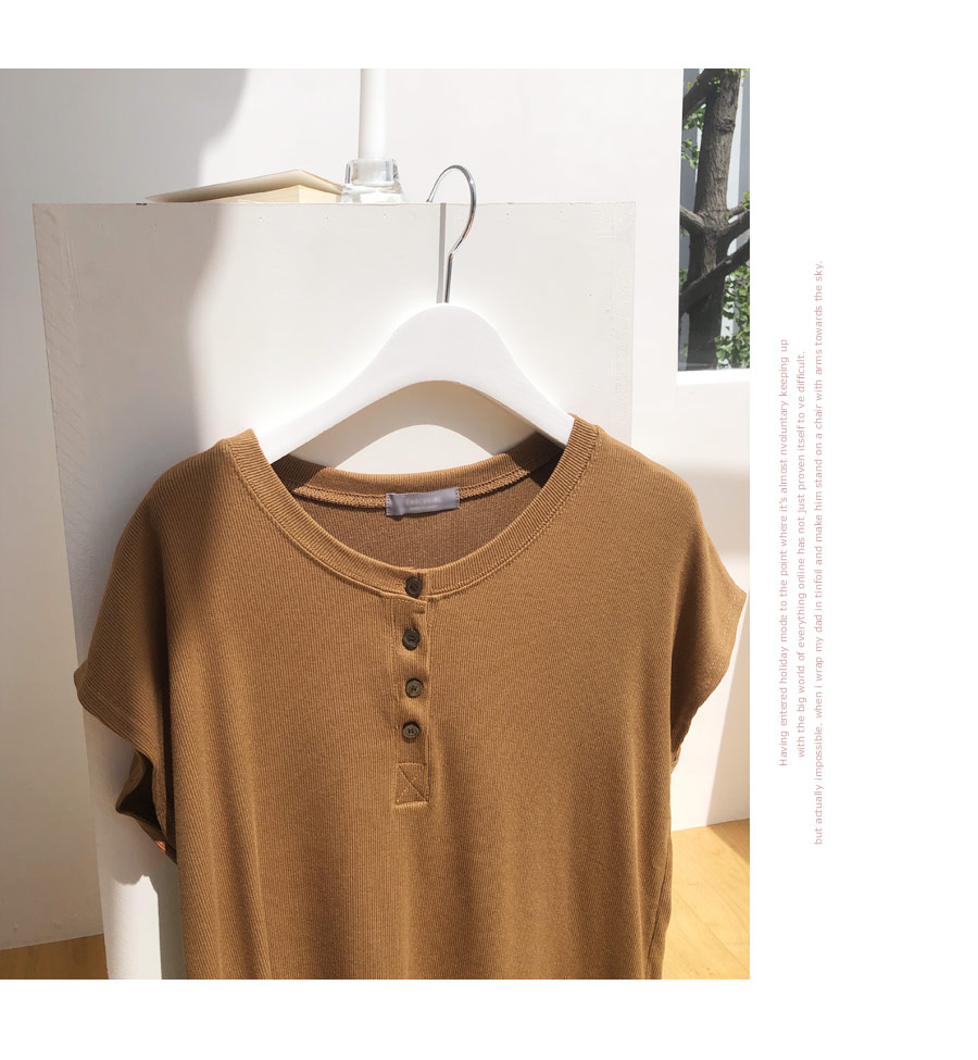ネックボタンリブTシャツ・全3色 | DHOLIC PLUS | 詳細画像9