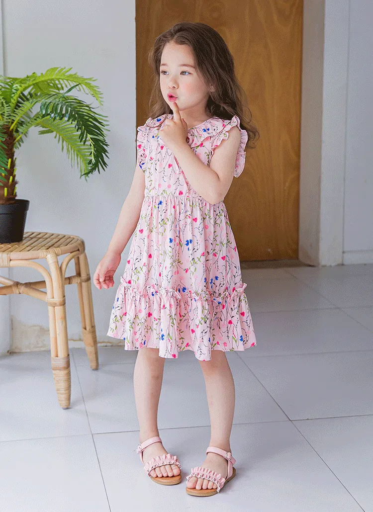 花柄フリルラインワンピース(ピンク) | 詳細画像1