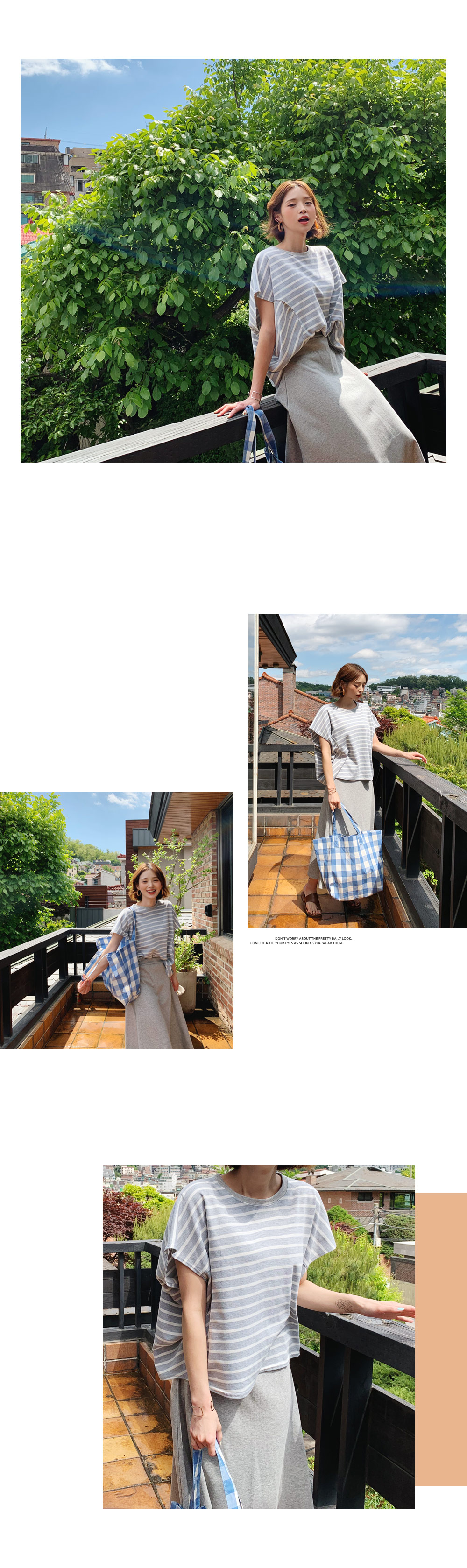 ボーダーTシャツ&スカートSET・全2色 | DHOLIC | 詳細画像3