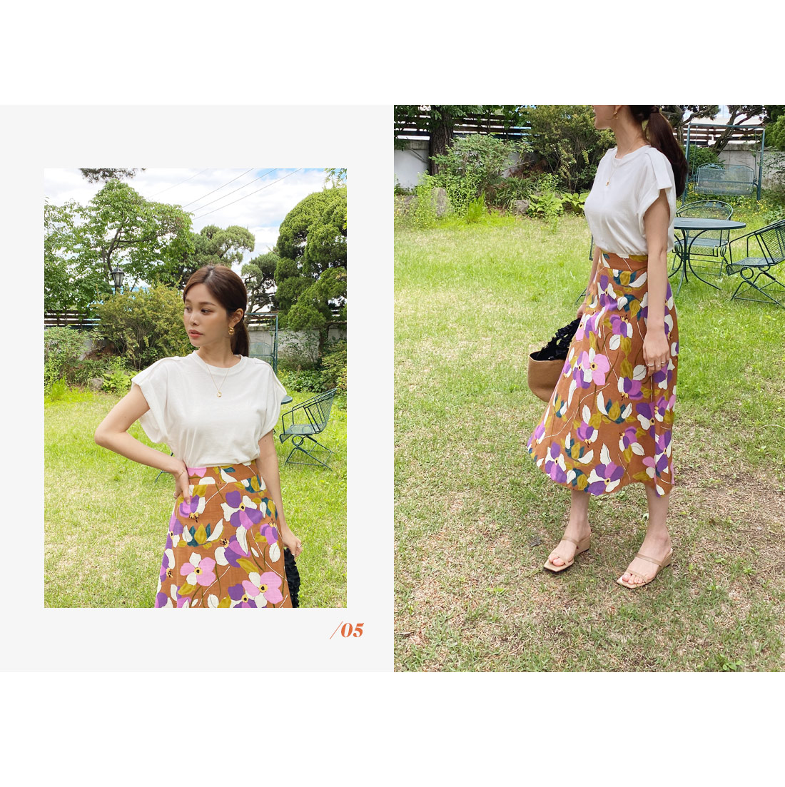 配色フローラルスカート・全2色 | DHOLIC PLUS | 詳細画像3