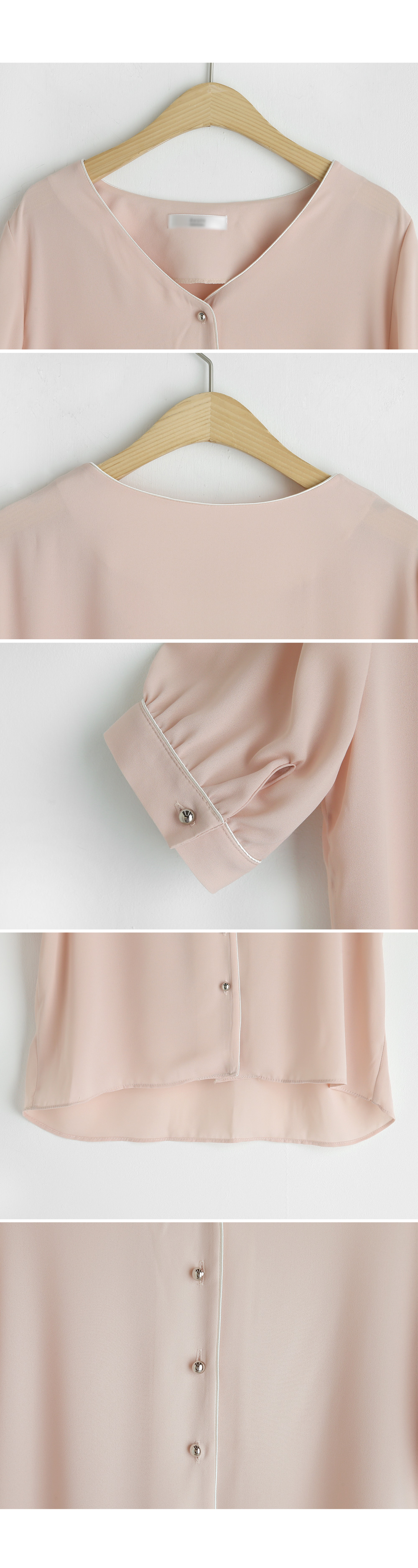 Vネックパイピングブラウス・全2色 | DHOLIC PLUS | 詳細画像13
