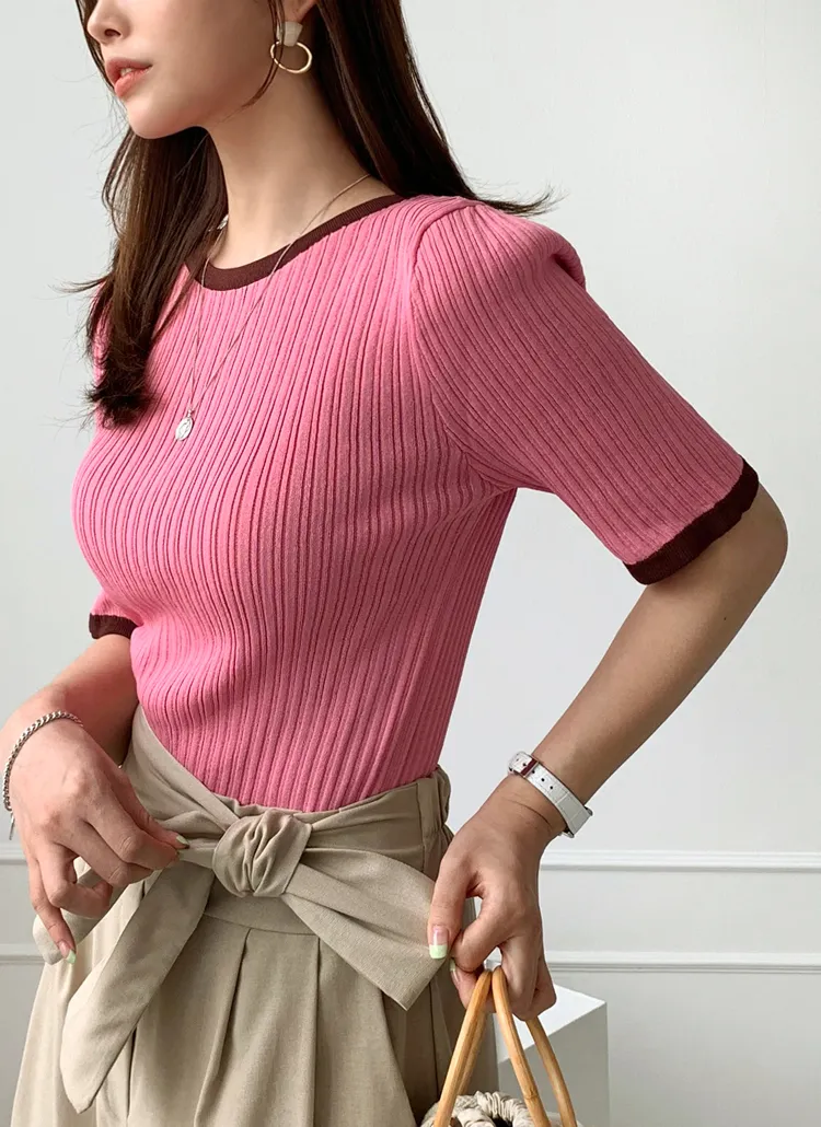 リブ配色ニット・全3色 | DHOLIC PLUS | 詳細画像1