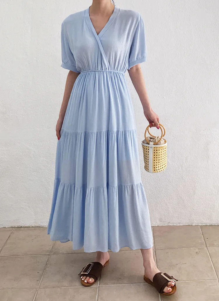 Vネックティアードワンピース・全3色 | DHOLIC PLUS | 詳細画像1