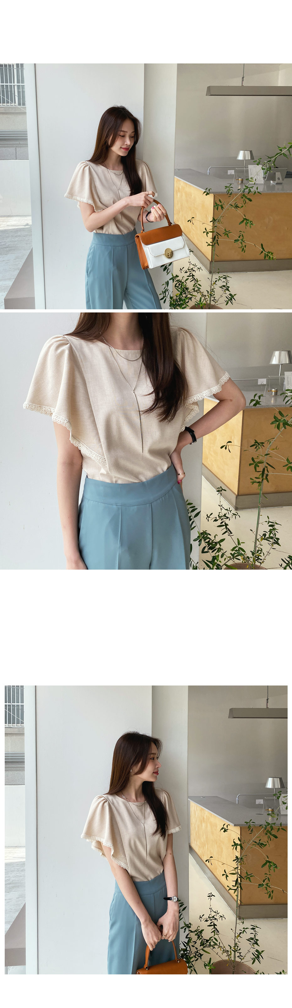 レースウィングスリーブブラウス・全3色 | DHOLIC PLUS | 詳細画像2