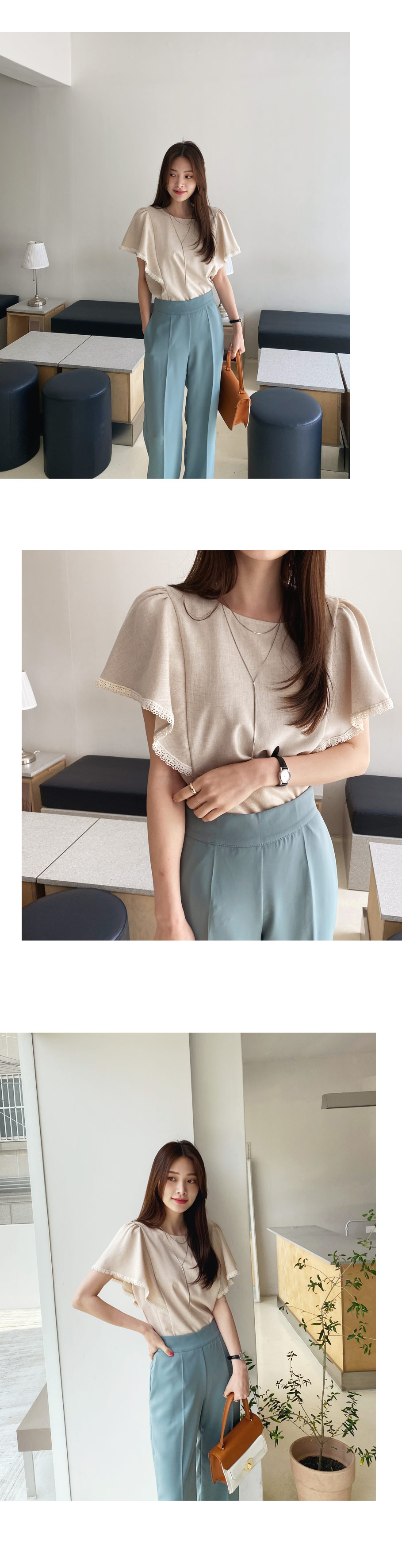 レースウィングスリーブブラウス・全3色 | DHOLIC PLUS | 詳細画像5