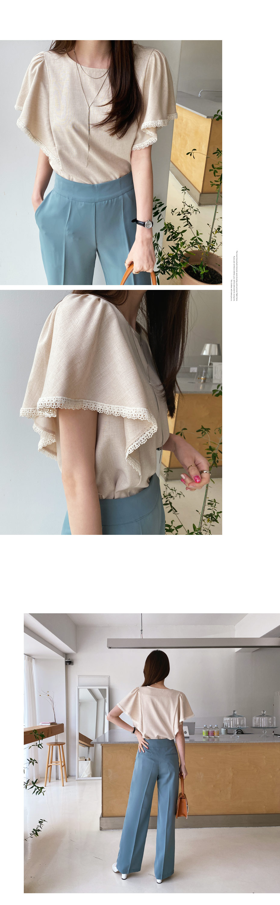 レースウィングスリーブブラウス・全3色 | DHOLIC PLUS | 詳細画像8