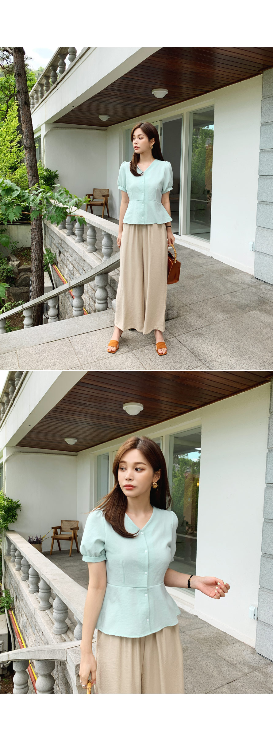 Vネックフレアブラウス・全3色 | DHOLIC PLUS | 詳細画像2