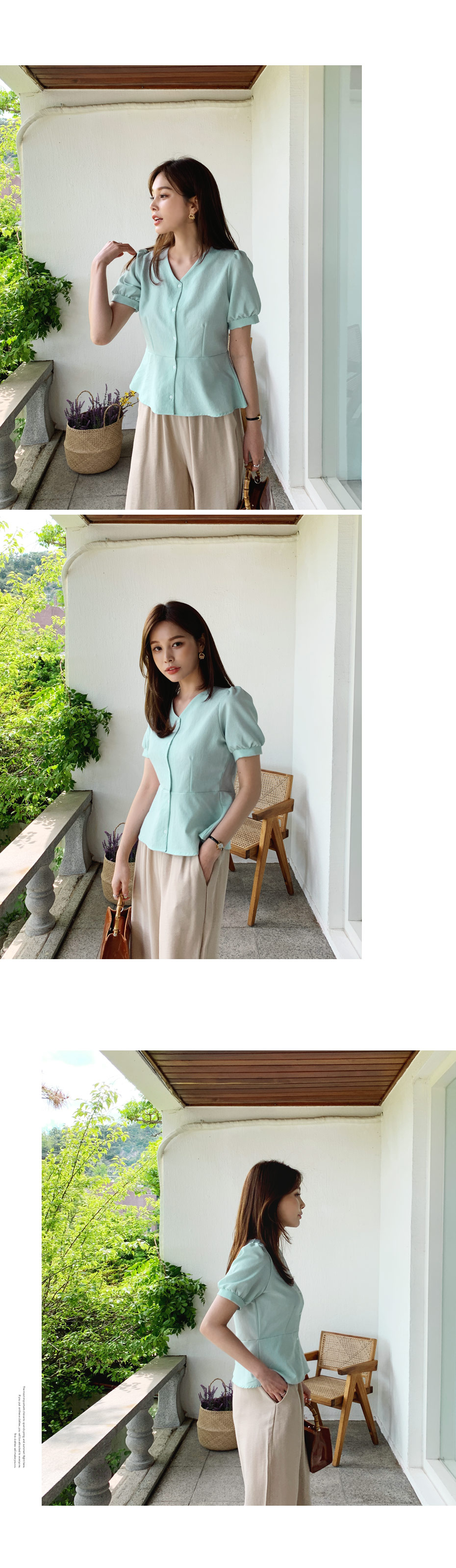 Vネックフレアブラウス・全3色 | DHOLIC PLUS | 詳細画像3