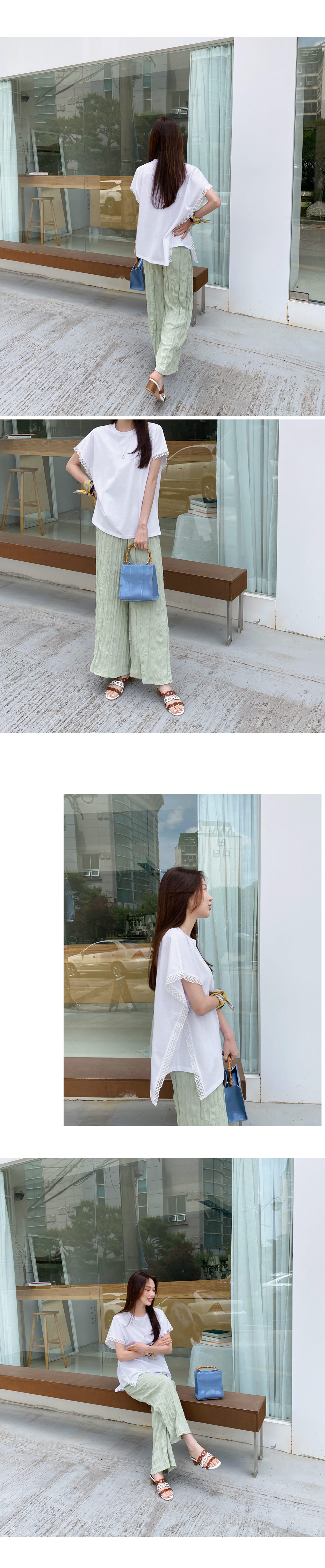 ダイアゴナルレーストリムTシャツ・全2色 | DHOLIC PLUS | 詳細画像7