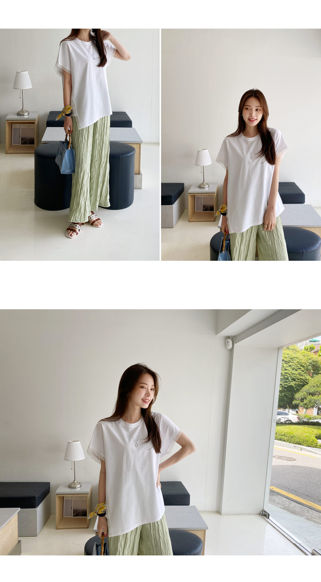 ダイアゴナルレーストリムTシャツ・全2色 | DHOLIC PLUS | 詳細画像10