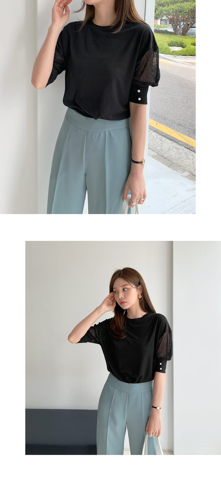 パールシアースリーブTシャツ・全2色 | DHOLIC PLUS | 詳細画像3