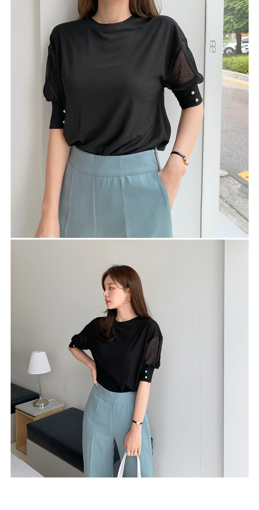 パールシアースリーブTシャツ・全2色 | DHOLIC PLUS | 詳細画像7