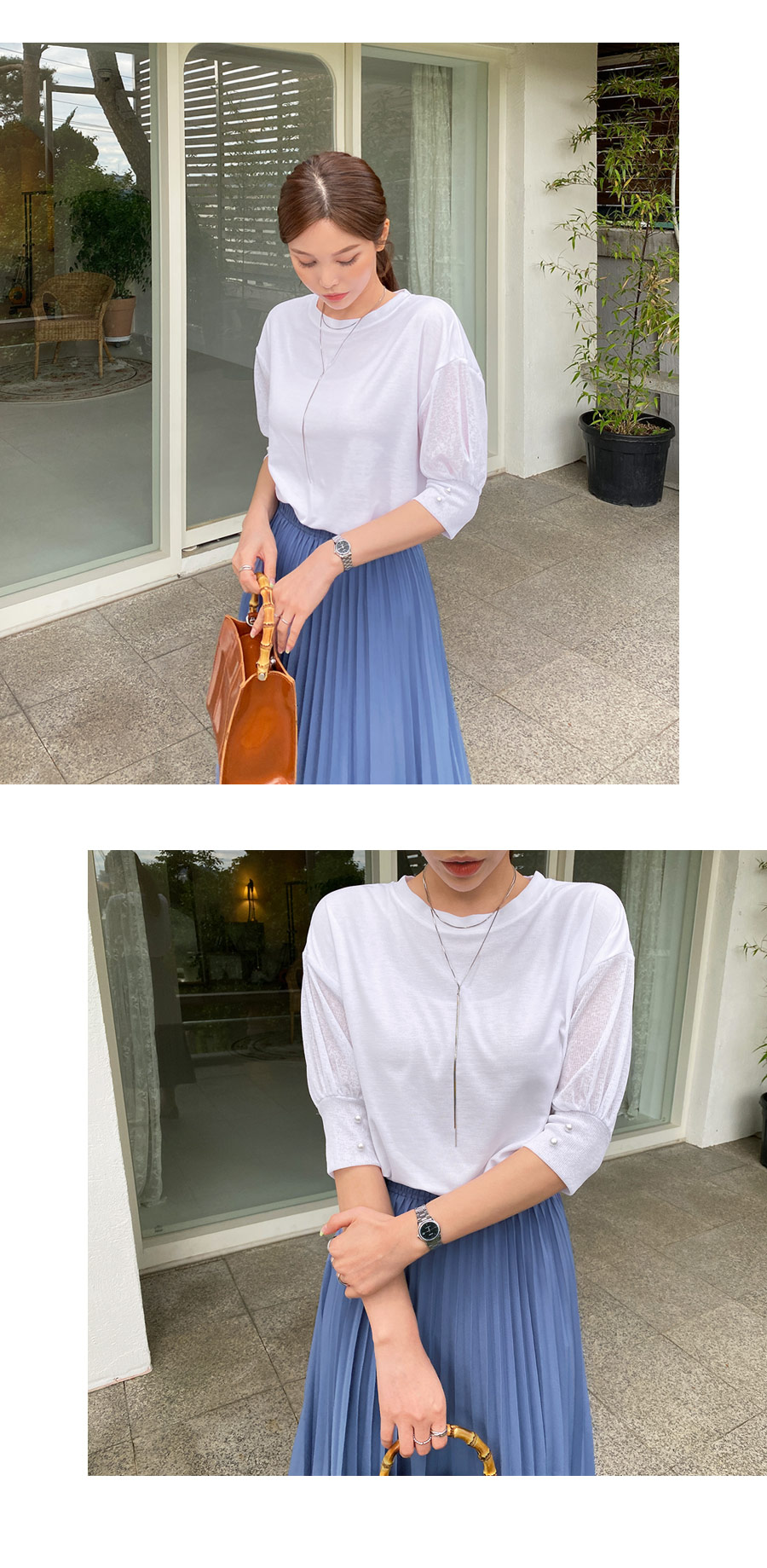 パールシアースリーブTシャツ・全2色 | DHOLIC PLUS | 詳細画像9