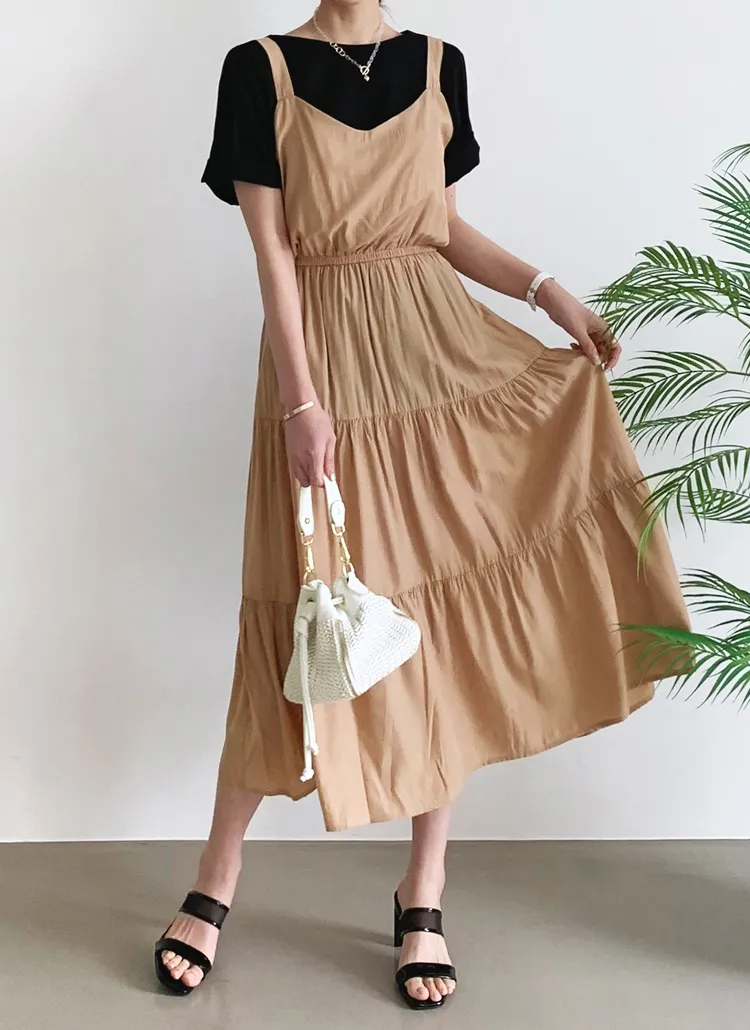 ベルト付ティアードワンピース・全2色 | DHOLIC PLUS | 詳細画像1