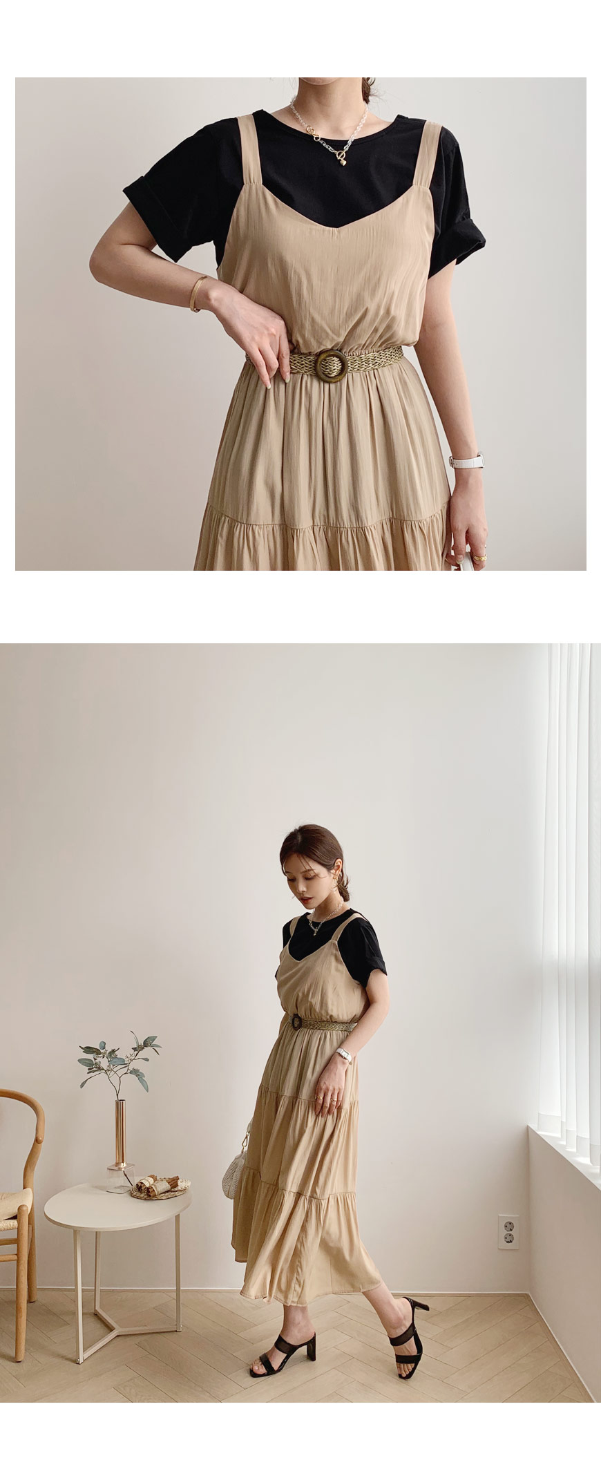 ベルト付ティアードワンピース・全2色 | DHOLIC PLUS | 詳細画像3