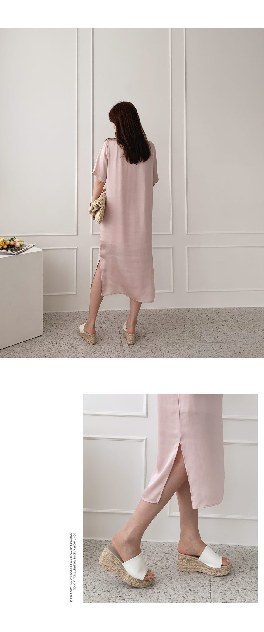 サテンスリットワンピース・全3色 | DHOLIC PLUS | 詳細画像4