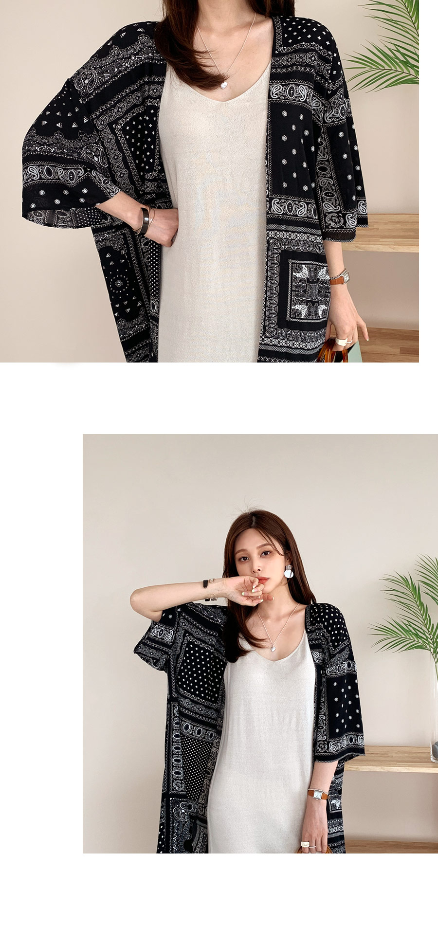 ペイズリーパターンガウン・全2色 | DHOLIC PLUS | 詳細画像3