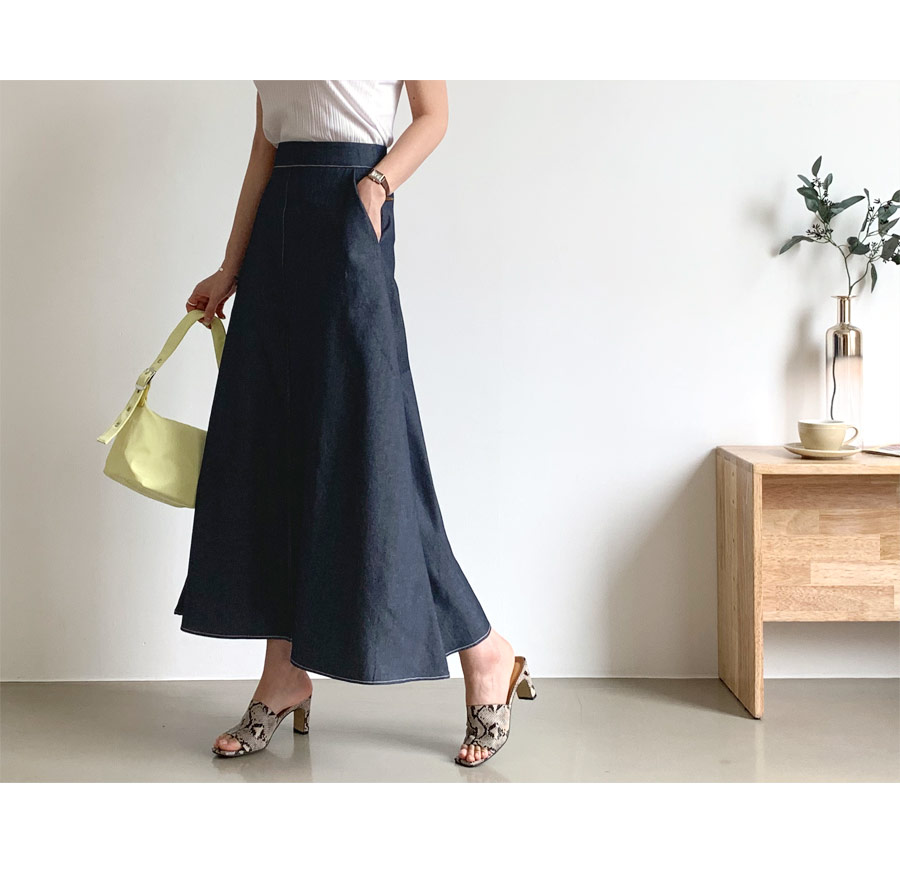 デニムAラインスカート・全1色 | DHOLIC PLUS | 詳細画像2