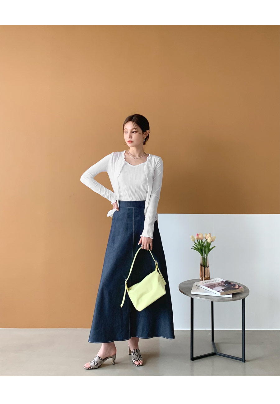 デニムAラインスカート・全1色 | DHOLIC PLUS | 詳細画像3