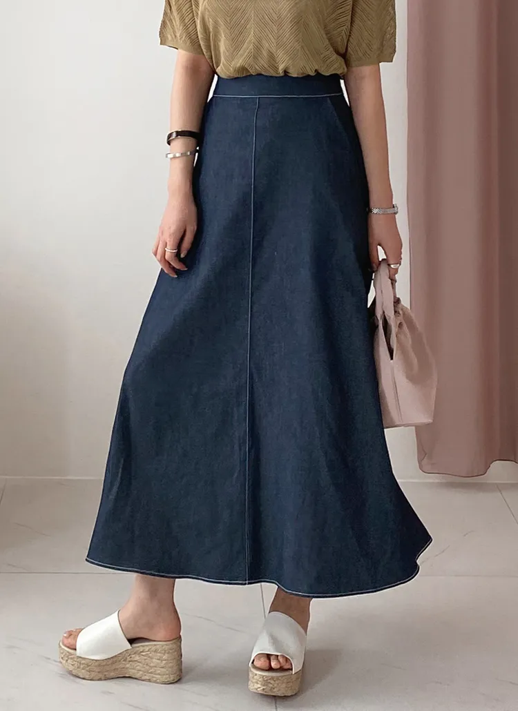 デニムAラインスカート・全1色 | DHOLIC PLUS | 詳細画像1