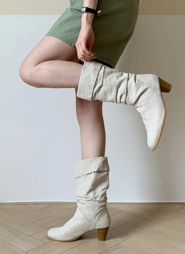 リネンギャザーブーツ・全2色 | DHOLIC PLUS | 詳細画像1