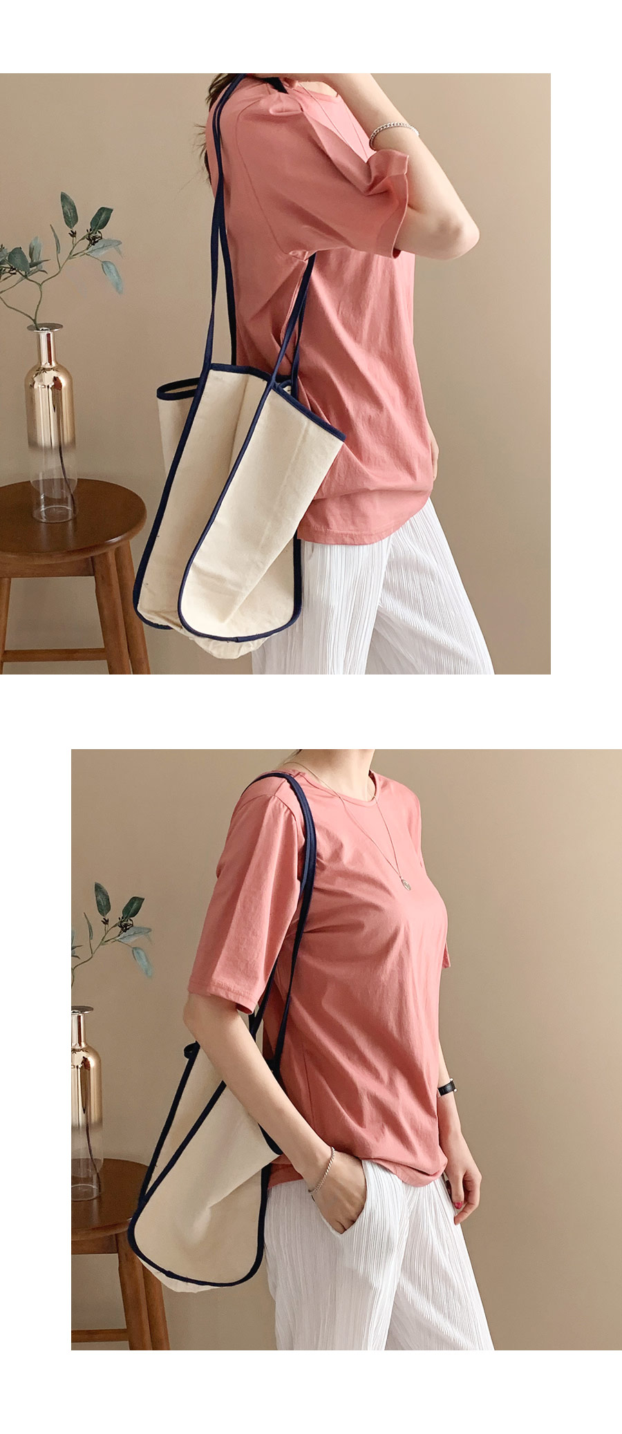 コントラストコットンバッグ・全2色 | DHOLIC PLUS | 詳細画像2