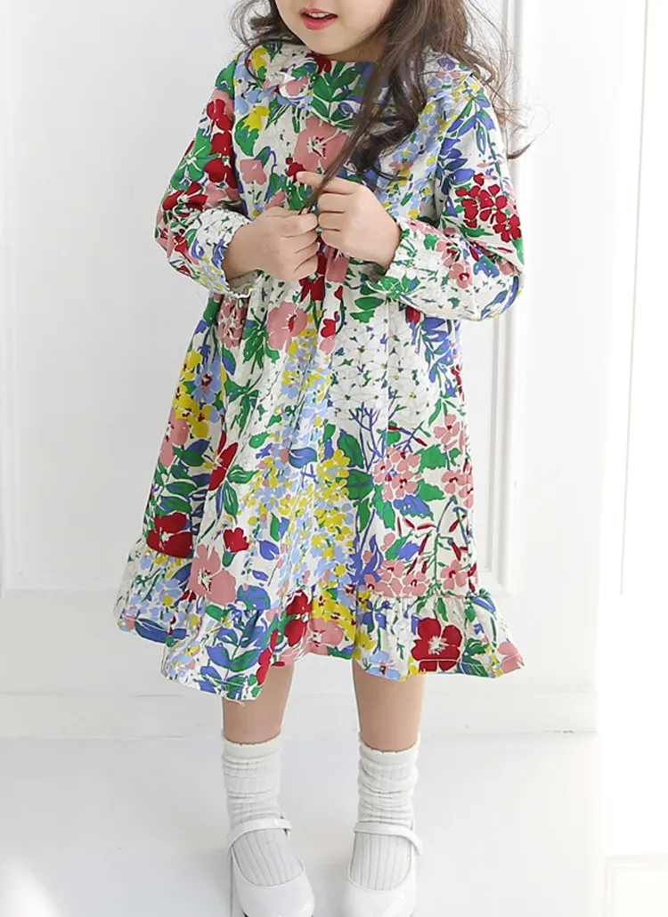 ラッフルカラーフローラルワンピース | 詳細画像1