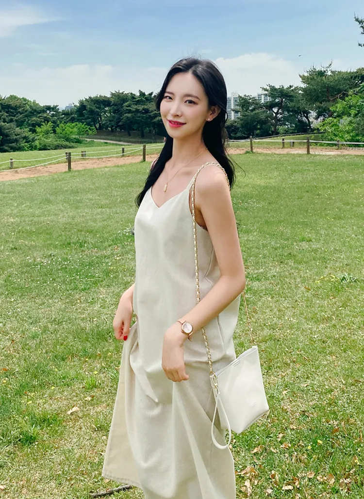 リネン混キャミソールワンピース | lavu | 詳細画像1