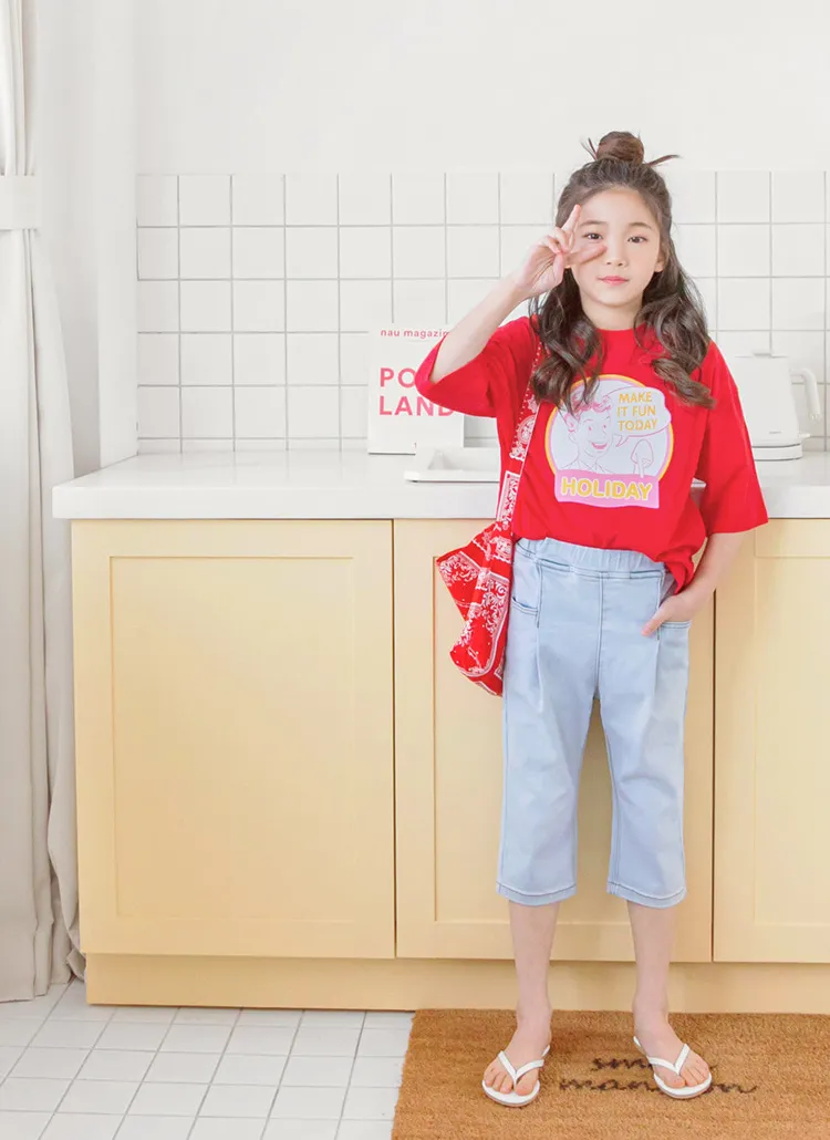 タックデニムクロップドパンツ | 詳細画像1