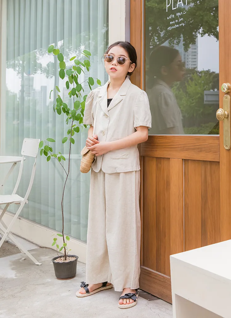 リネン混ワイドパンツ | 詳細画像1