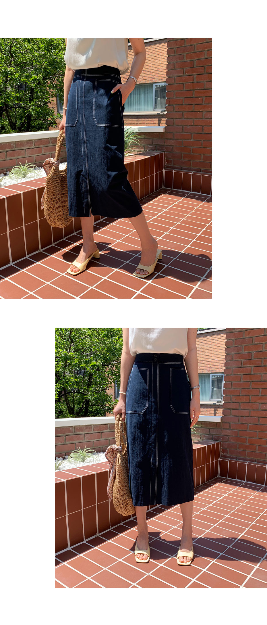 ステッチHラインスカート・全2色 | DHOLIC PLUS | 詳細画像2