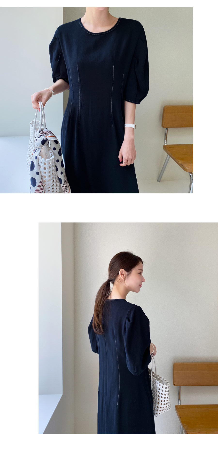 ステッチパフワンピース・全2色 | DHOLIC PLUS | 詳細画像7