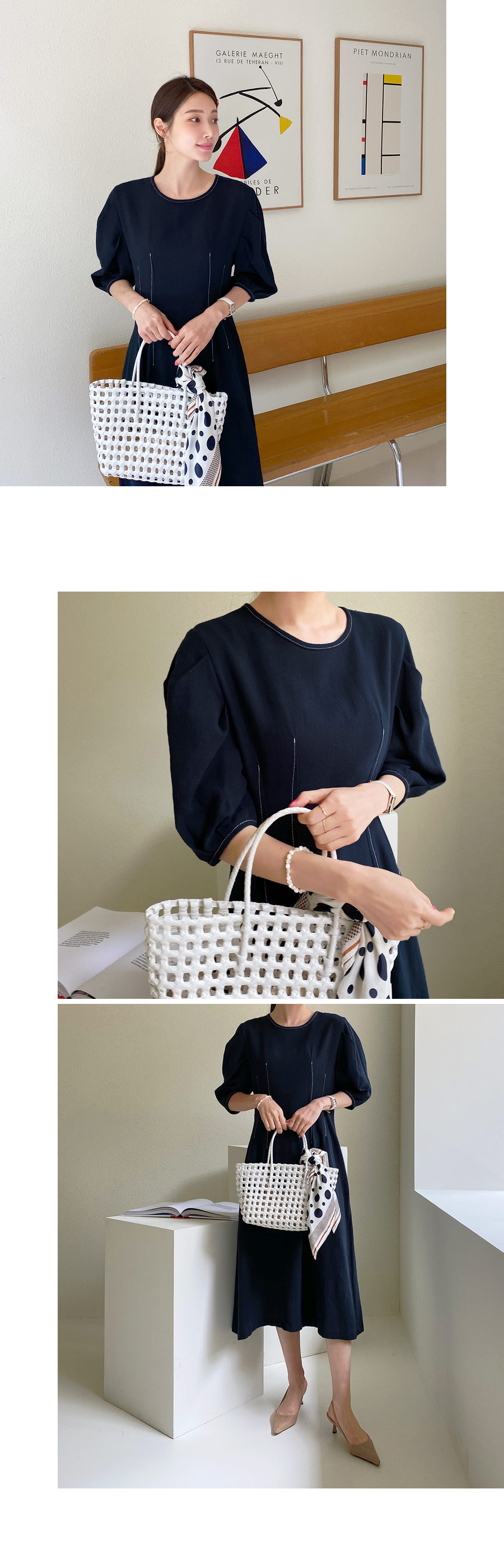 ステッチパフワンピース・全2色 | DHOLIC PLUS | 詳細画像9