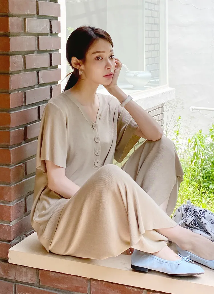 ボタンニット&パンツSET・全2色 | DHOLIC PLUS | 詳細画像1