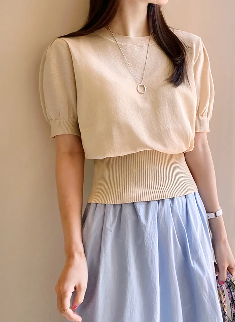 リブヘムパフニット・全5色 | DHOLIC PLUS | 詳細画像1