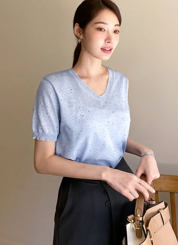 カラーミックスVネックニット・全4色 | DHOLIC PLUS | 詳細画像1