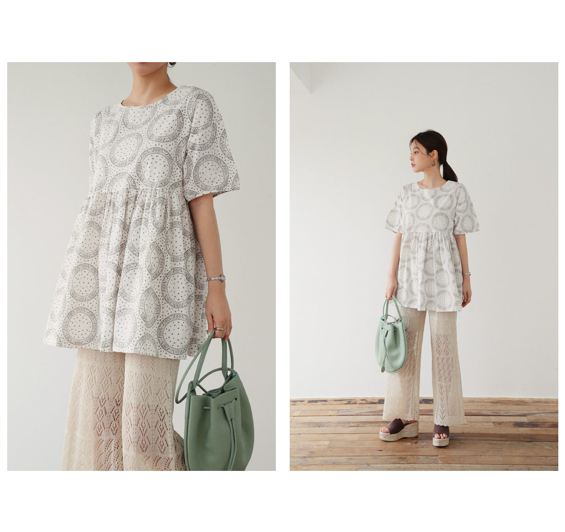 サークルペイズリーフレアブラウス・全2色 | DHOLIC PLUS | 詳細画像9