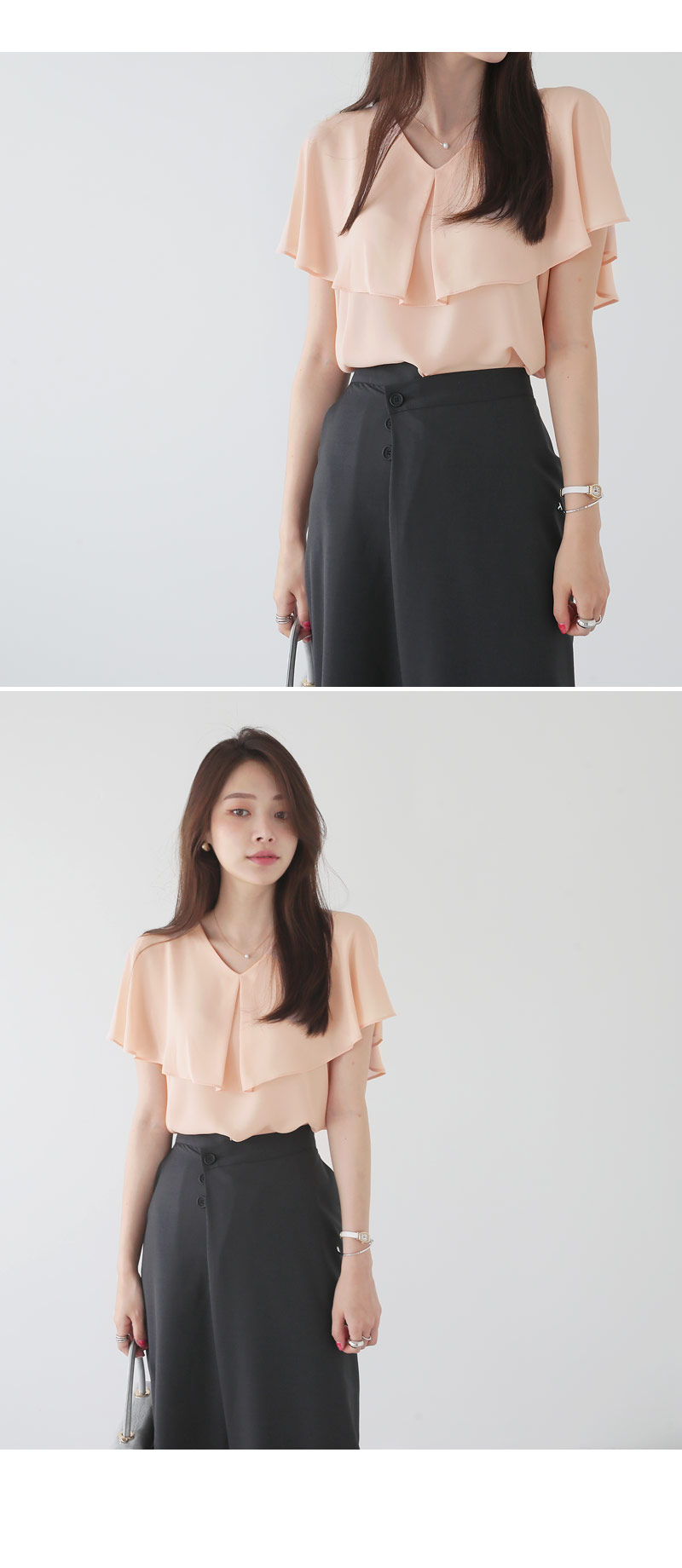 ラッフルVネックブラウス・全4色 | DHOLIC PLUS | 詳細画像5