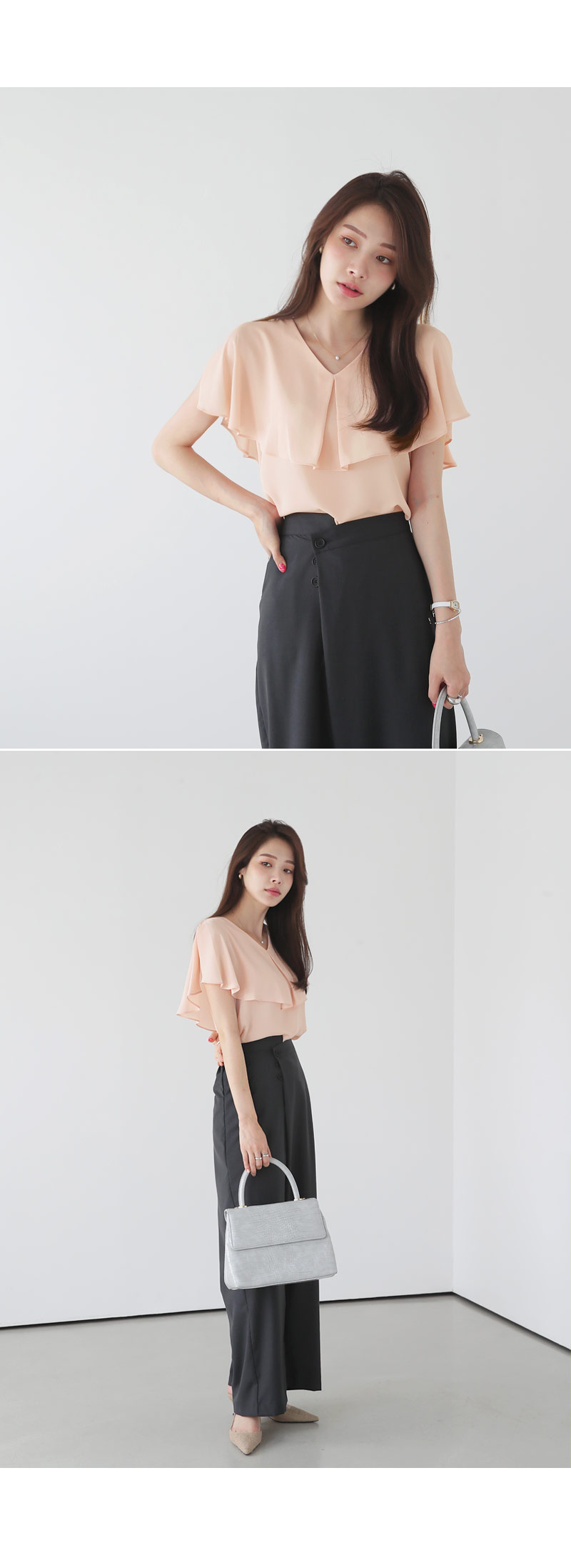 ラッフルVネックブラウス・全4色 | DHOLIC PLUS | 詳細画像10