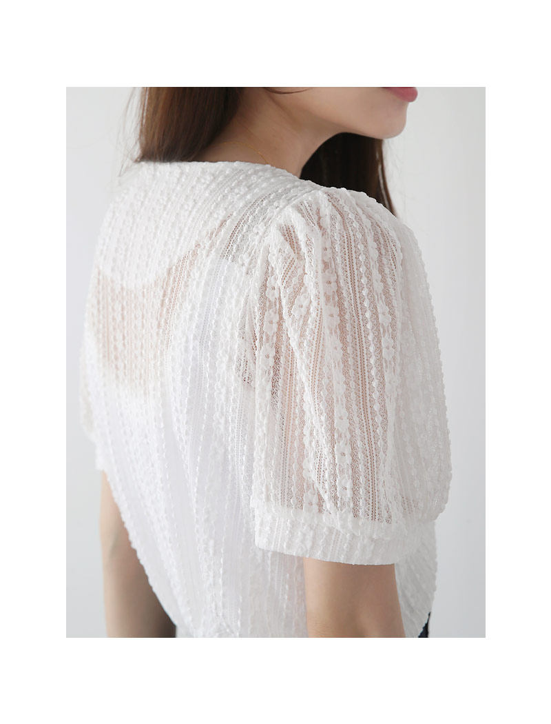 Vネックシアーレースブラウス・全2色 | DHOLIC PLUS | 詳細画像11