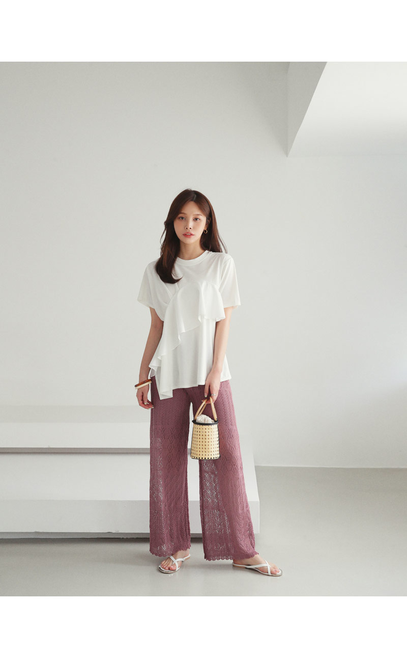 ダイアゴナルラッフルTシャツ・全2色 | DHOLIC PLUS | 詳細画像4