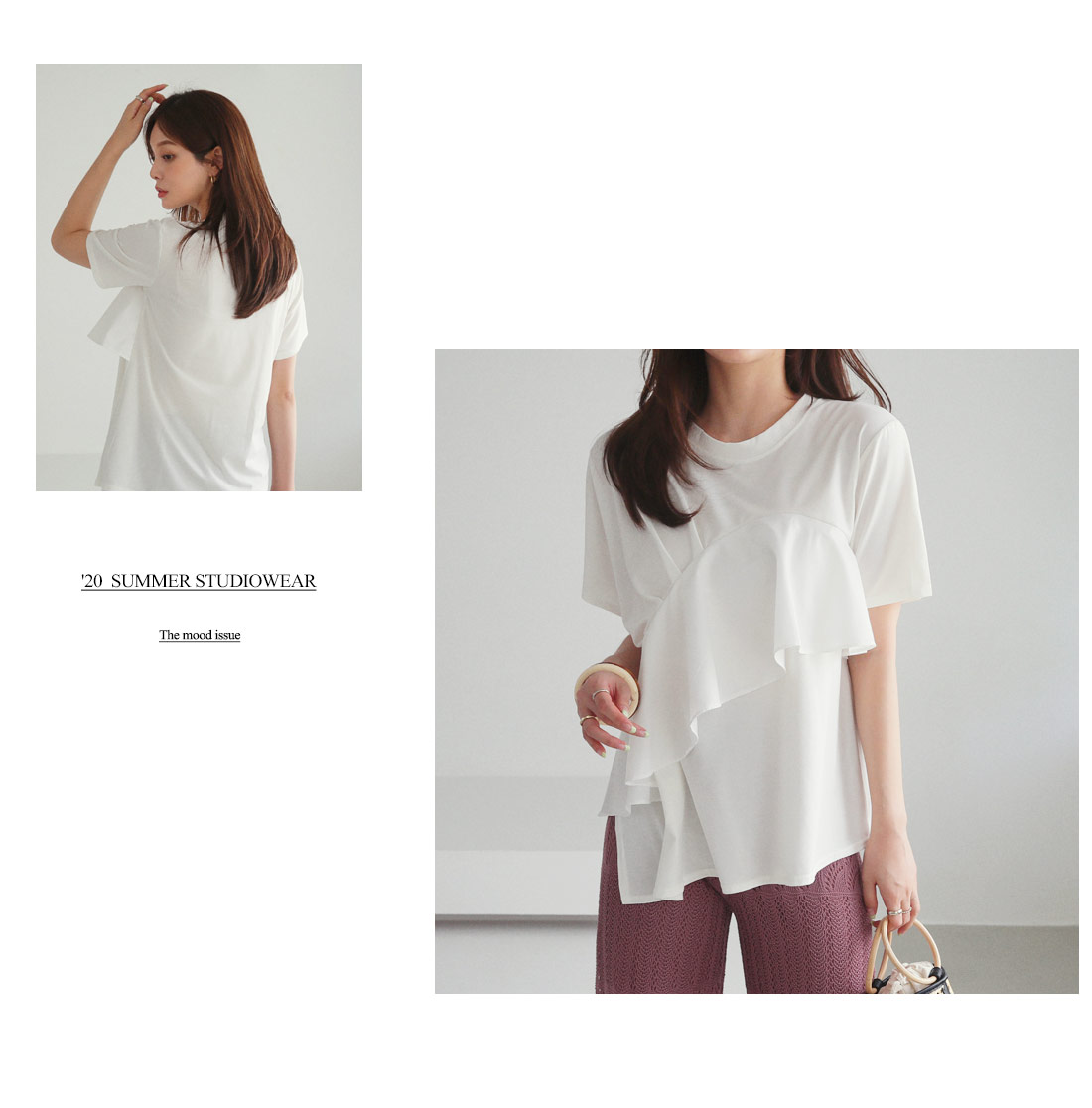 ダイアゴナルラッフルTシャツ・全2色 | DHOLIC PLUS | 詳細画像5