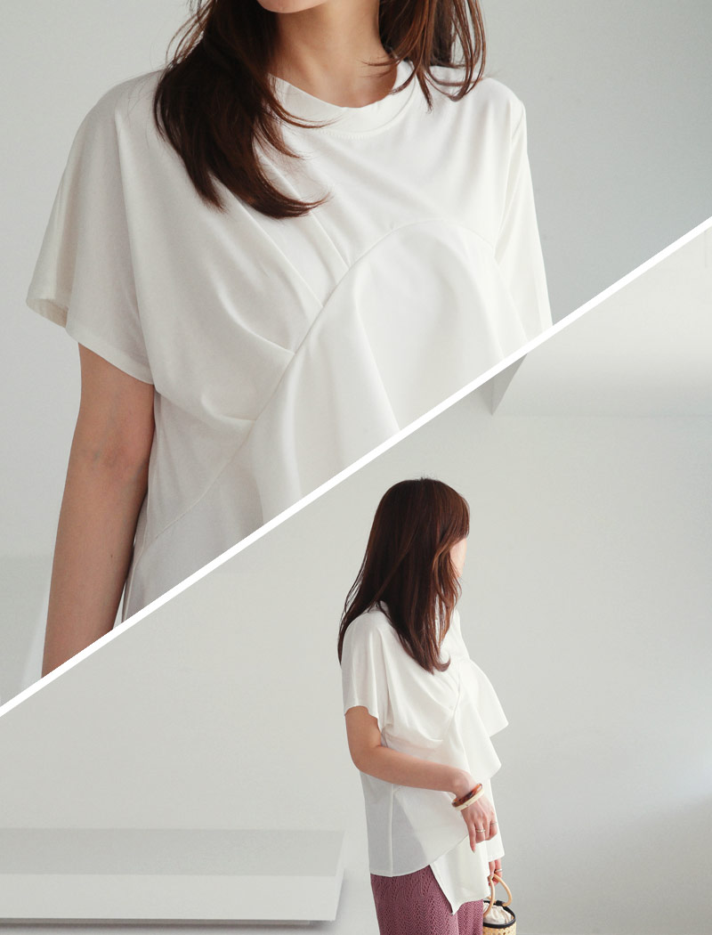 ダイアゴナルラッフルTシャツ・全2色 | DHOLIC PLUS | 詳細画像6