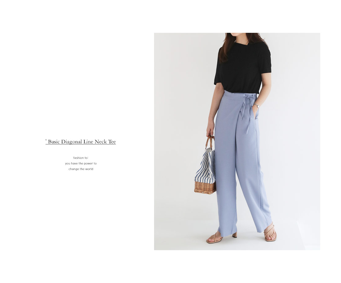 ダイアゴナルネックTシャツ・全3色 | DHOLIC PLUS | 詳細画像10