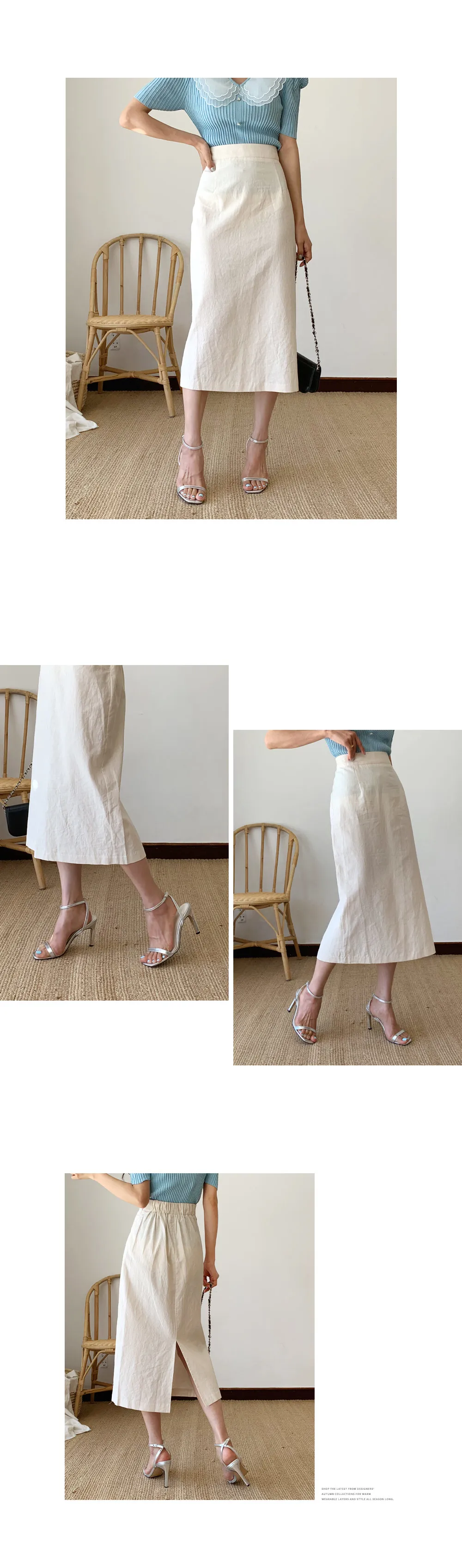Hラインリネン混スカート・全3色 | DHOLIC | 詳細画像2